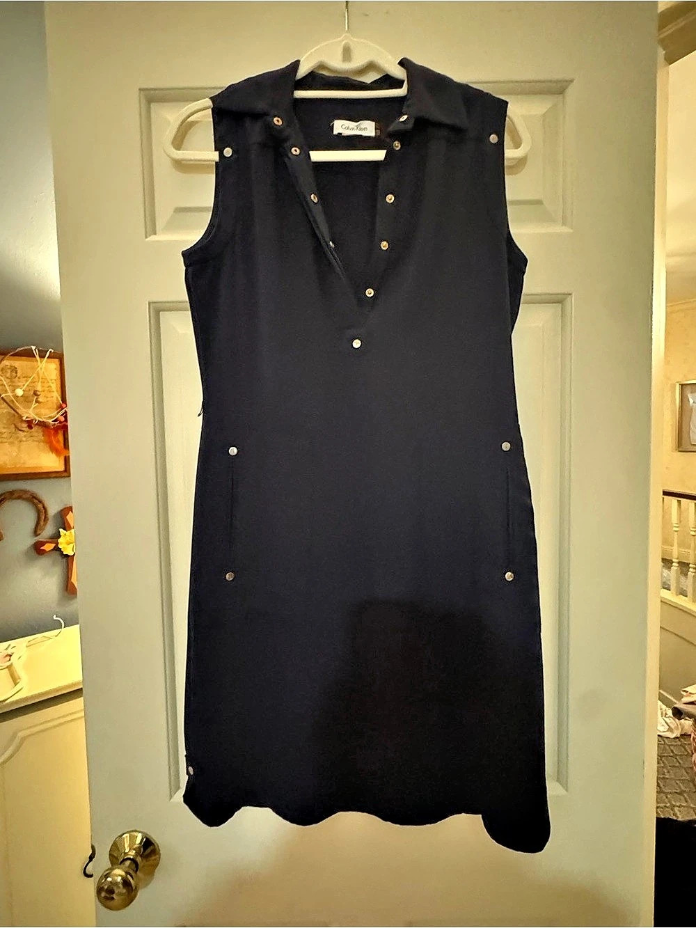 Calvin Klein Sleeveless Mini Dress in Blue Size 2